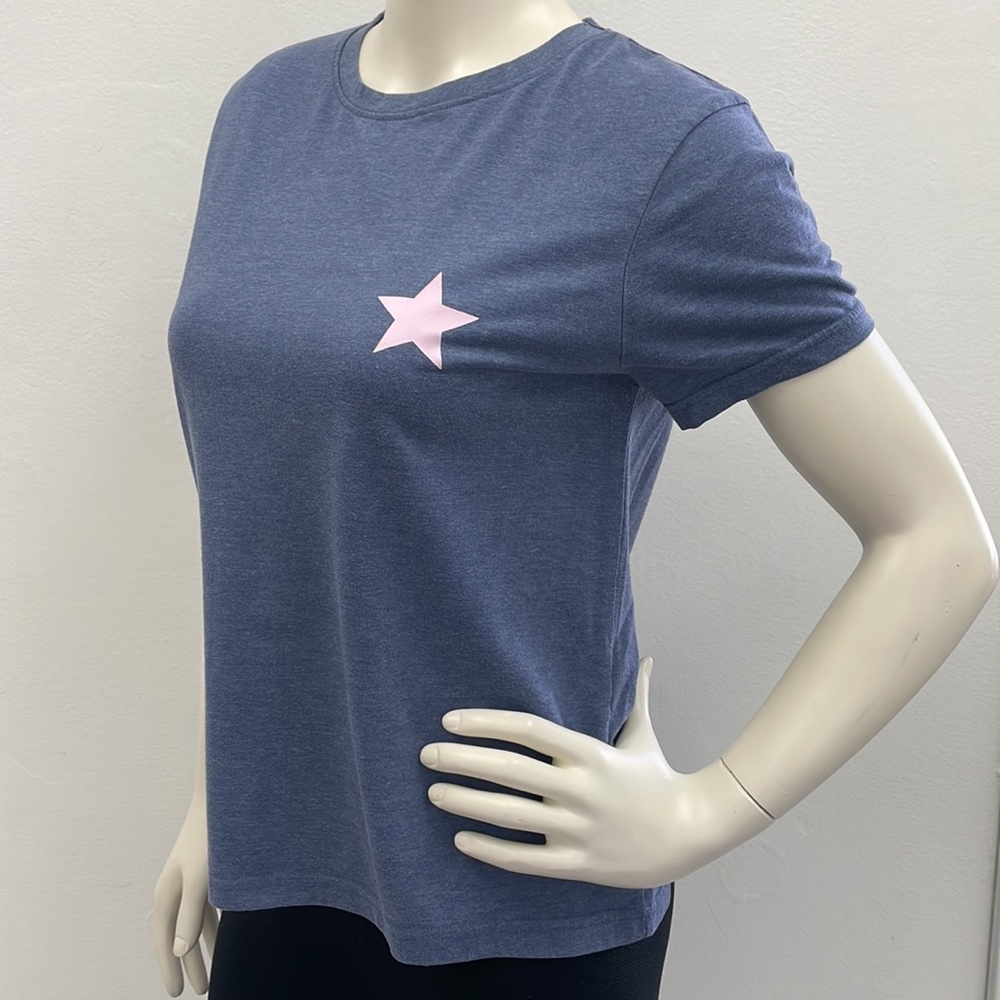 Blue T-Shirt with Pink Star - Picture 2 of 14